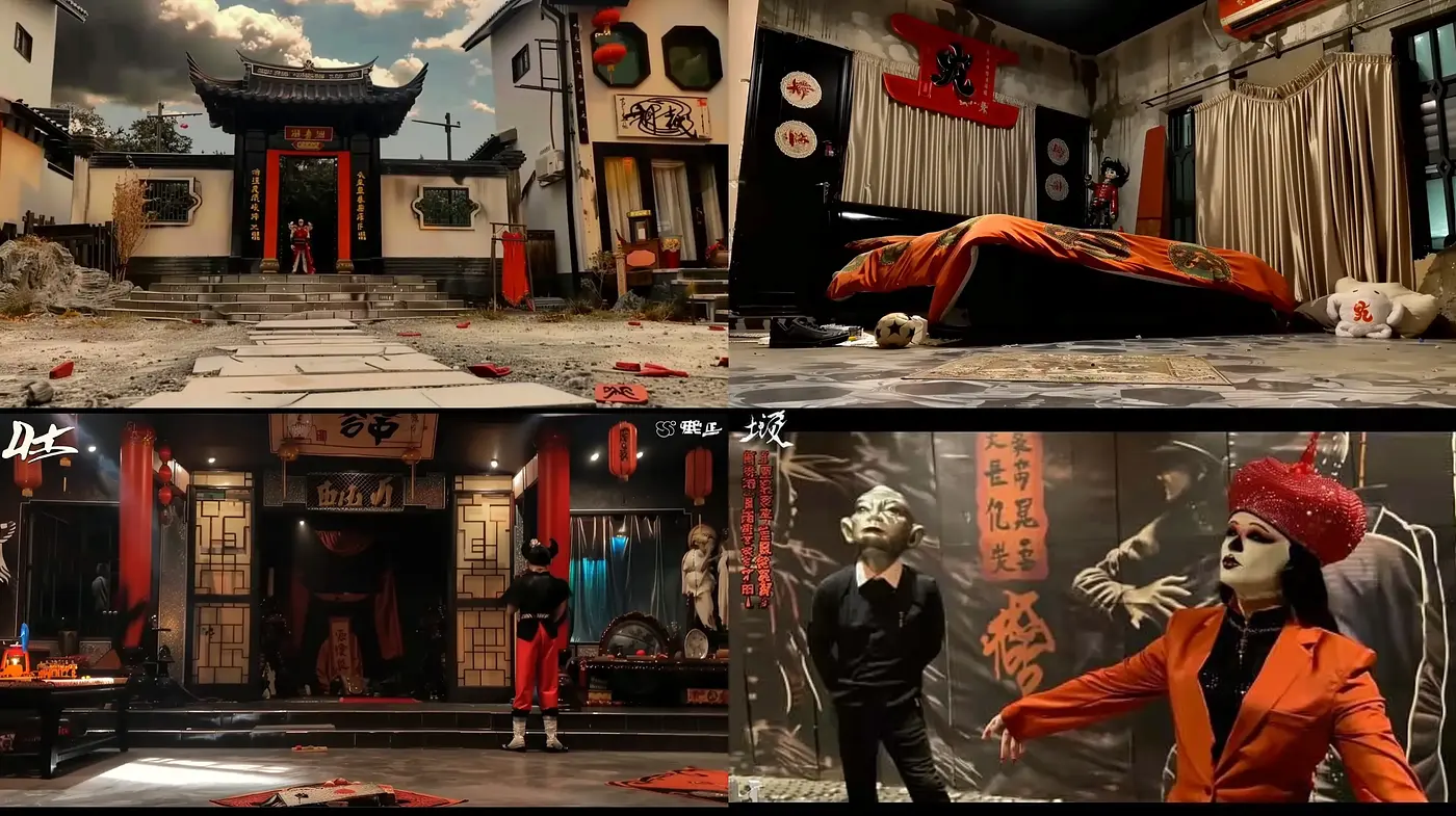 Cinematic Shadowplay with Surreal Eastern Motifs - Midjourney sref style