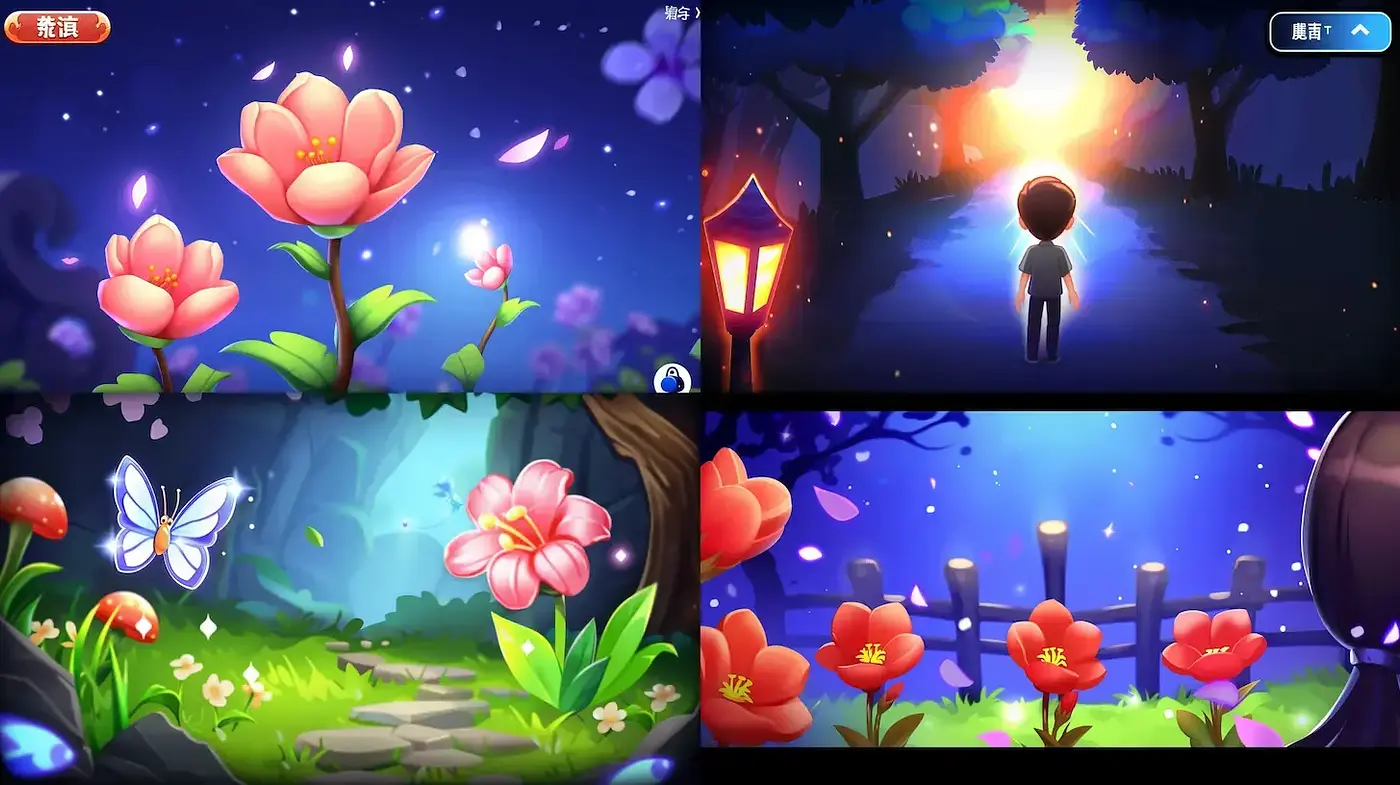 Whimsical Twilight Dreamscape with Enchanted Botanicals - Midjourney sref style