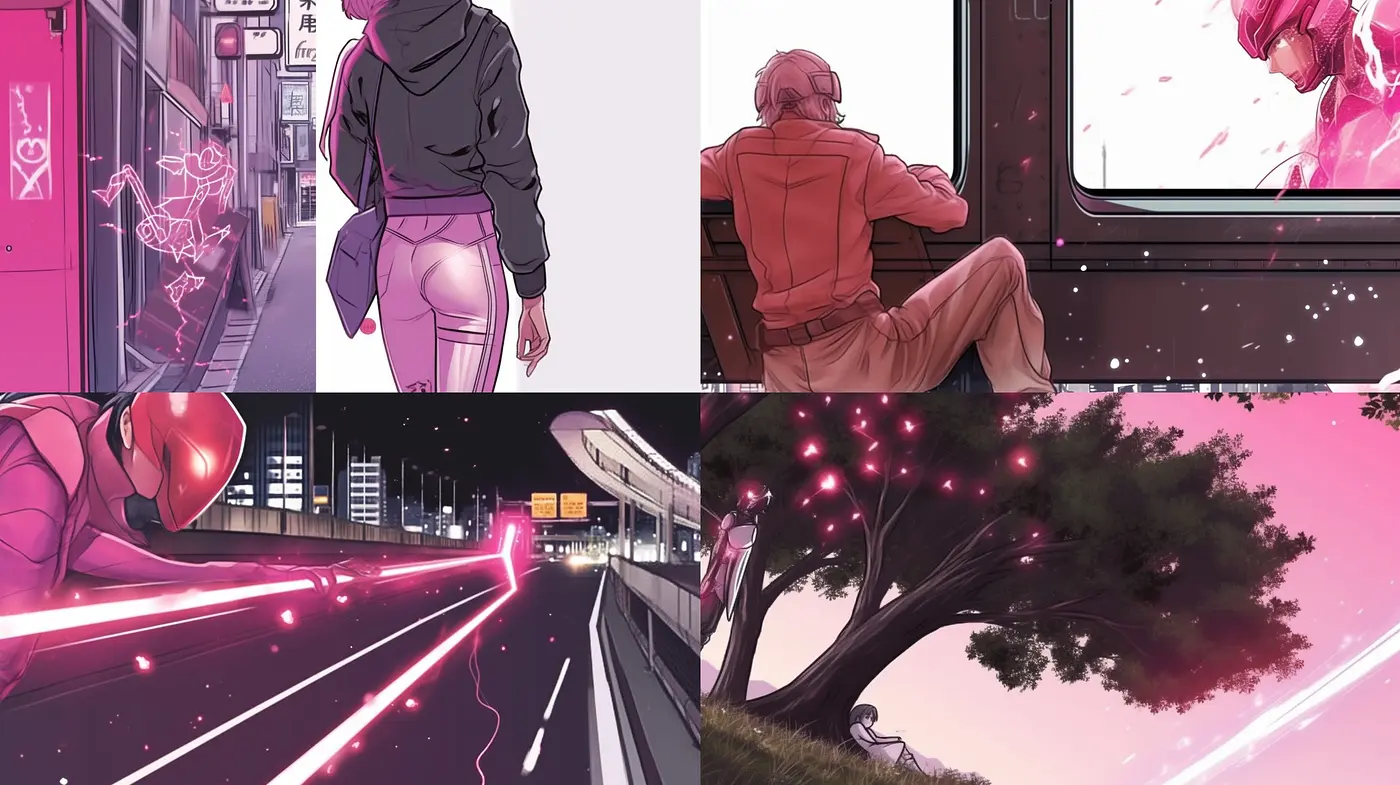 Luminous Magenta Dreamscape: A Synthesis of Vibrant Hues and Dynamic Composition - Midjourney sref style