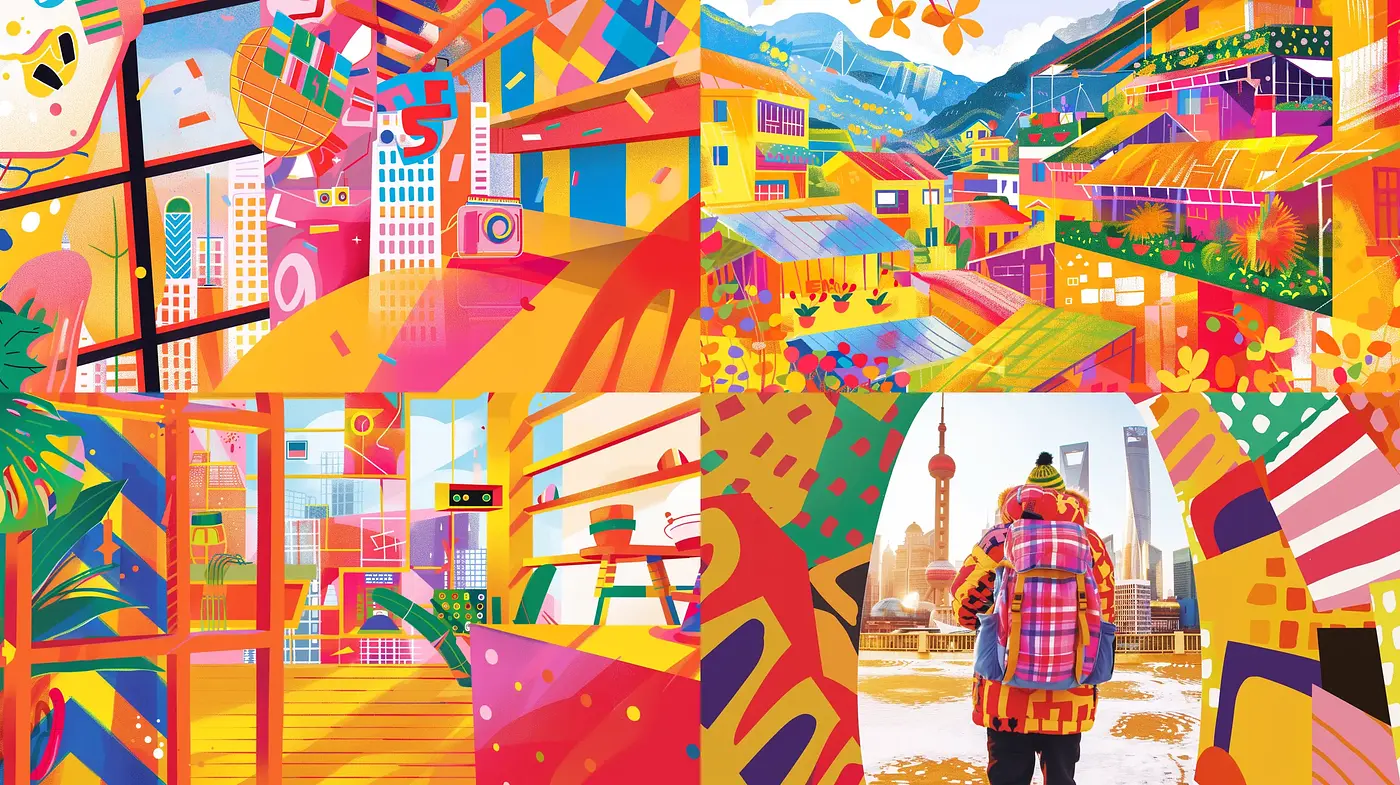 Vibrant Geometric Multiverse: A Symphony of Patterns and Colors - Midjourney sref style