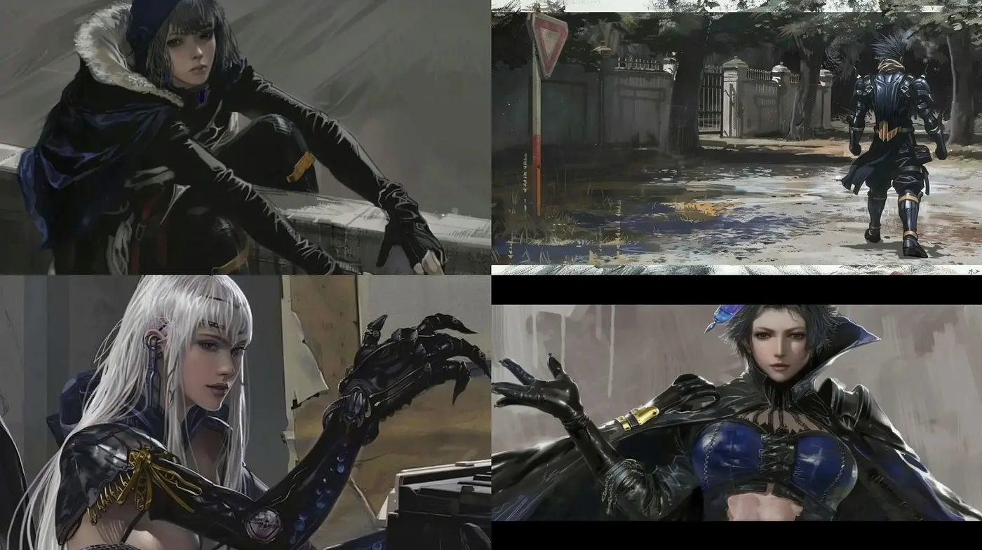 Gritty Futuristic Fantasy with a Dark Atmospheric Palette - Midjourney sref style