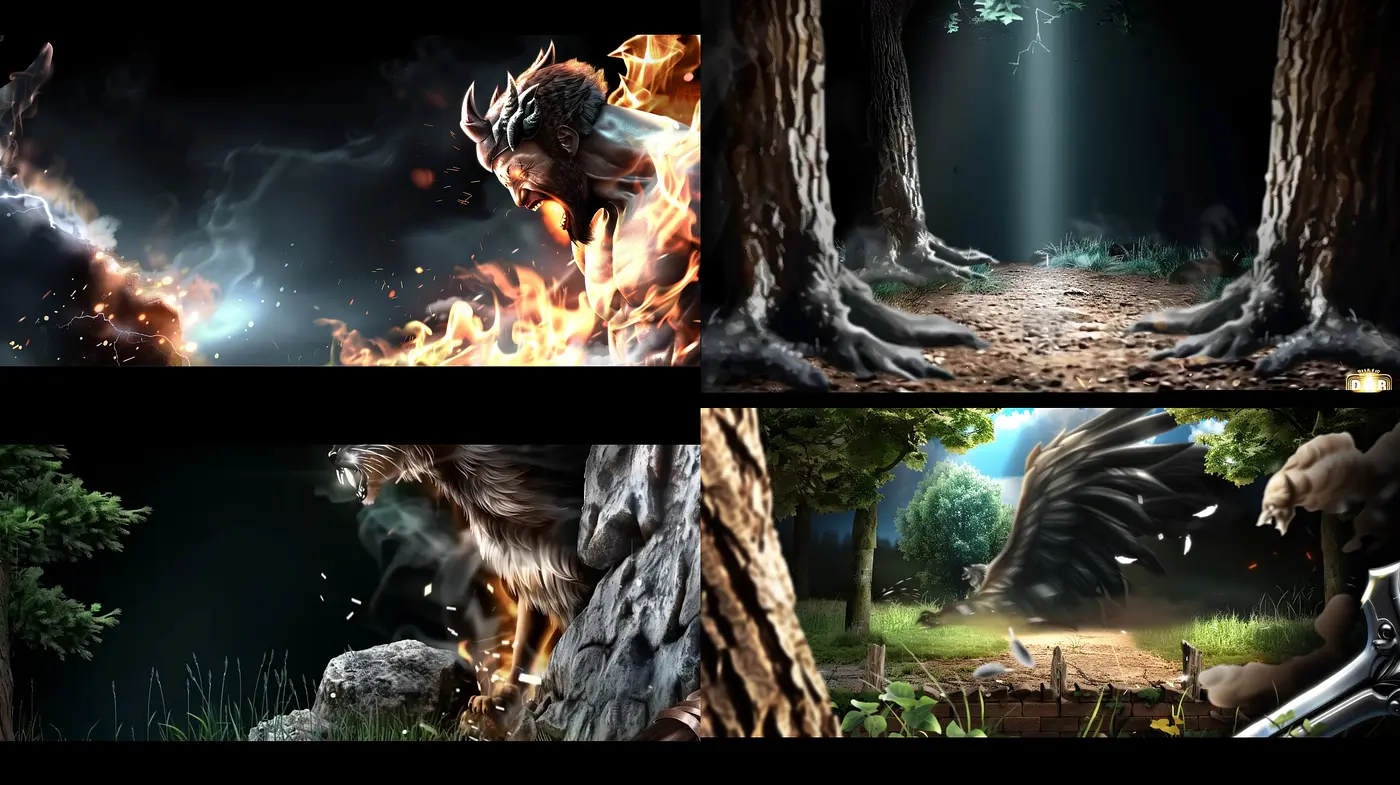 Ethereal Visions of Mythic Beasts in a Surrealist Wilderness - Midjourney sref style