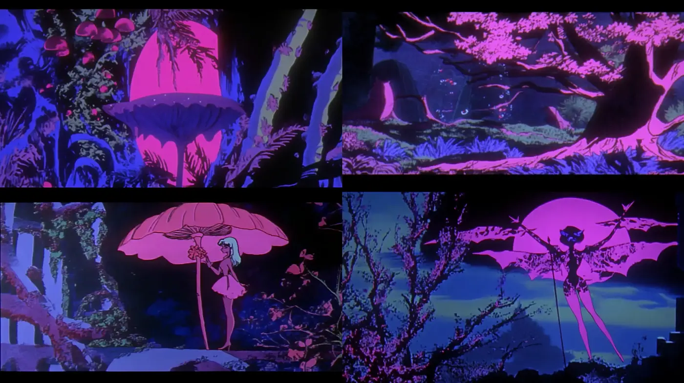 Ethereal Midnight Botanicals with Luminous Neon Highlights - Midjourney sref style