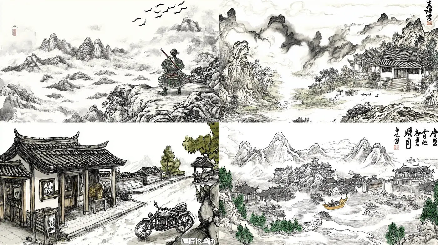Ethereal Monochromatic Landscape Interpretations - Midjourney sref style