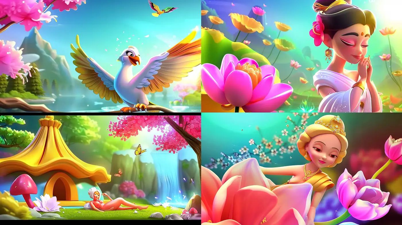 Magical Bloom - Enchanted Garden Scenes Illustration Style - Midjourney sref style