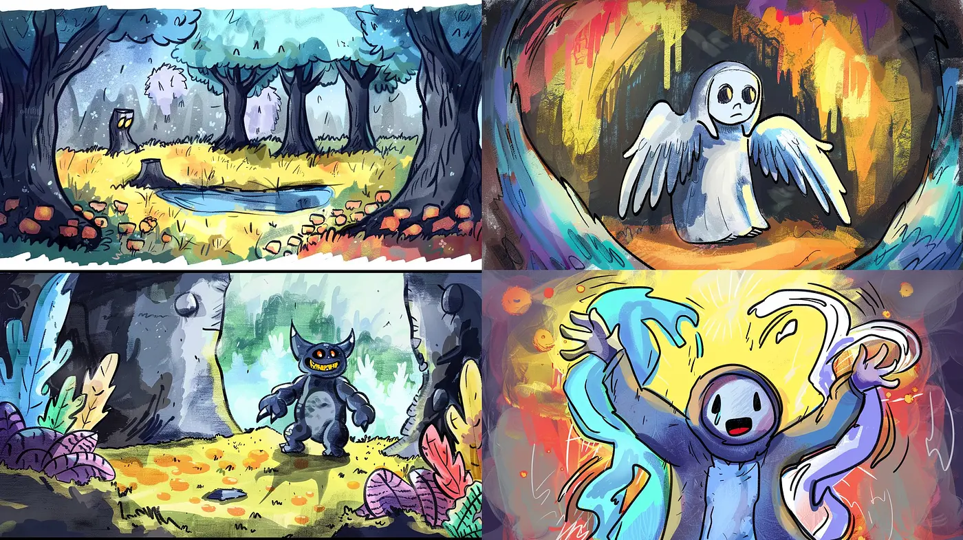 Whimsical Brushwork and Vivid Dreamscape Harmony - Midjourney sref style