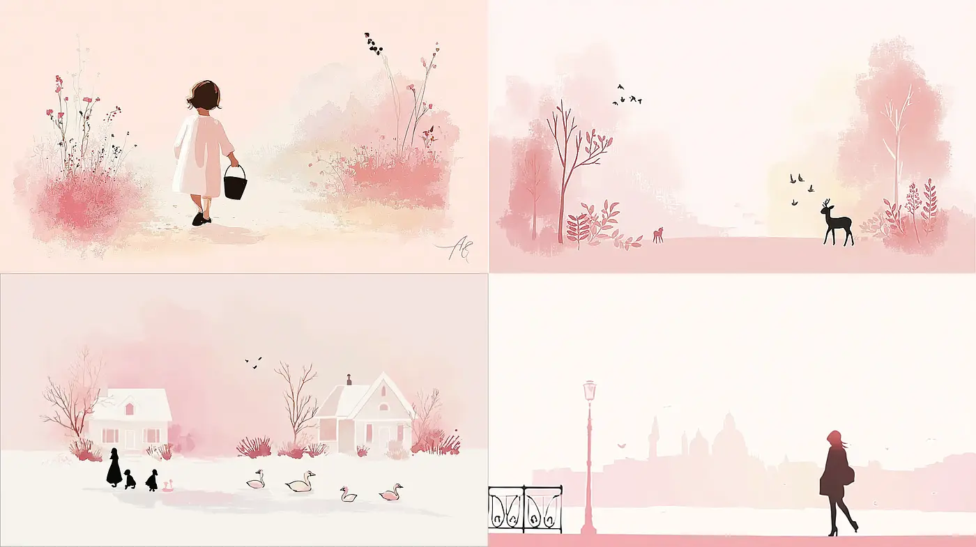 Serene and Ethereal Illustrations with Soft Details and a Dreamy Palette - Midjourney sref style