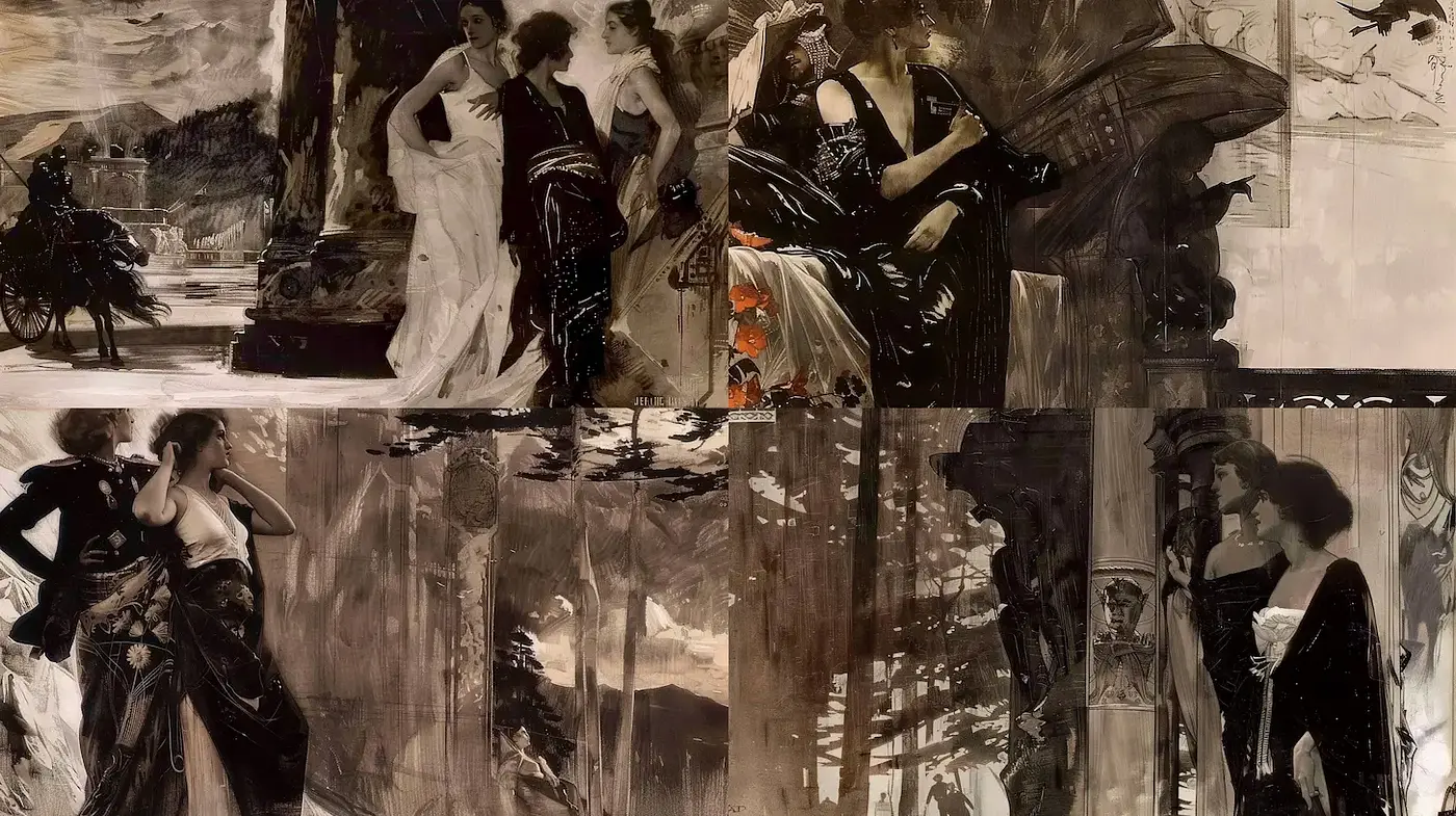 Elegant and Expressive Art with Romantic Undertones - Midjourney sref style