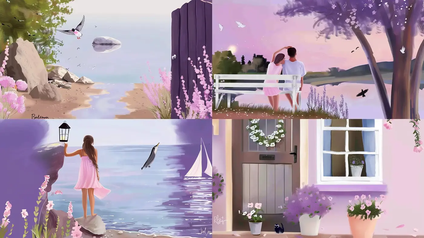 Serene Twilight: A Consistent Pastel Voyage into Digital Impressionism - Midjourney sref style