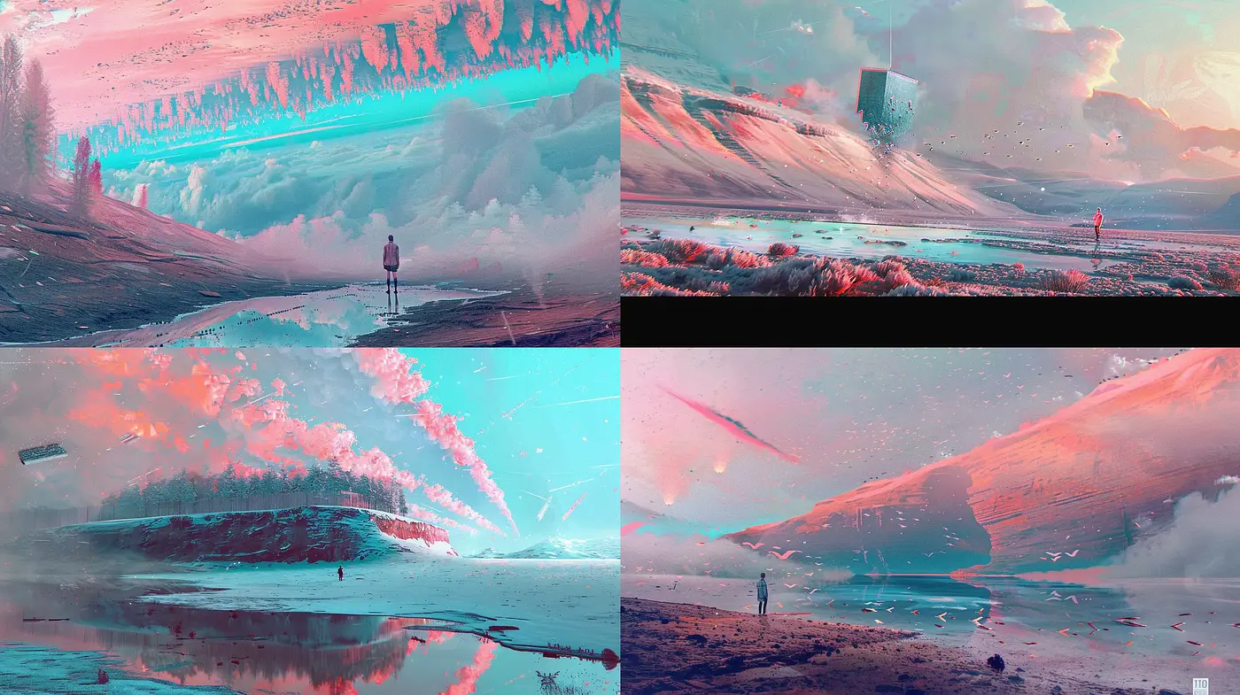 Ethereal Dreamscapes: A Synthesis of Surreal Skies and Dreamlike Landscapes - Midjourney sref style