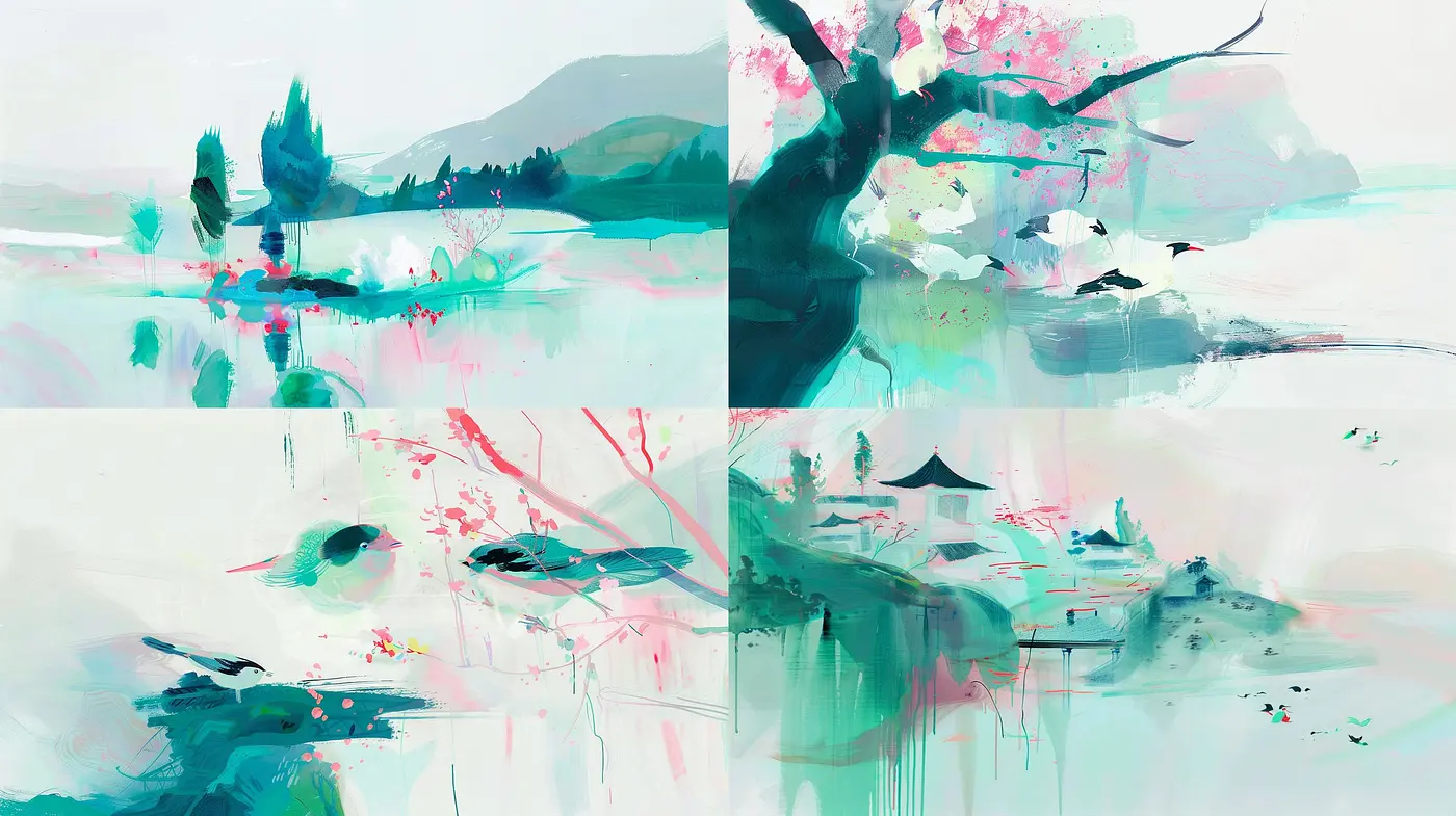 Ethereal Brushstrokes and Pastel Tones: An Abstract Fusion of Digital Impressionism - Midjourney sref style