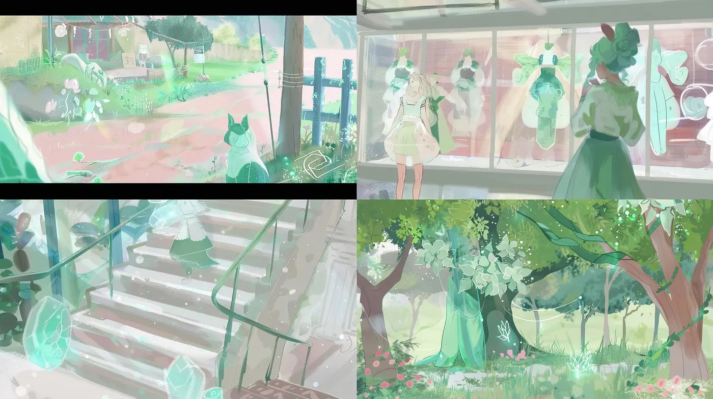 Ethereal Pastel Dreamscape with Whimsical Overtones - Midjourney sref style