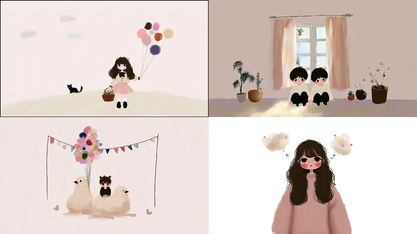 Charming and Whimsical Aesthetic with Soft Illustrative Elements - Midjourney sref style
