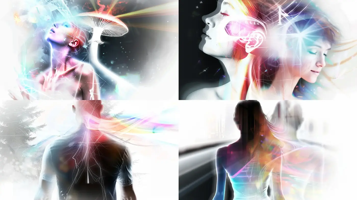 Spectral Luminescence: A Dance of Color and Light in a Modern Dreamspace - Midjourney sref style