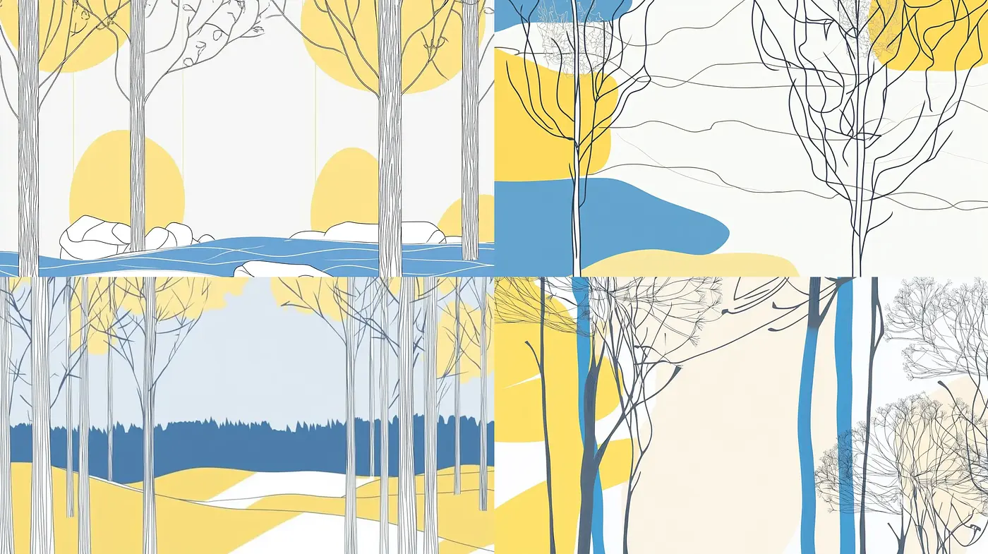 Serene Contours and Pastel Horizons: A Study in Minimalist Landscape Stylization - Midjourney sref style