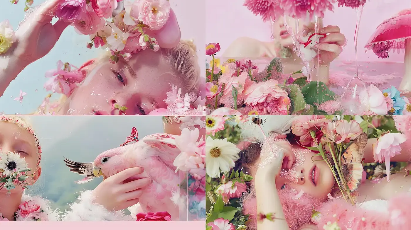 Whimsical Floral Fantasy with Ethereal Aesthetics - Midjourney sref style