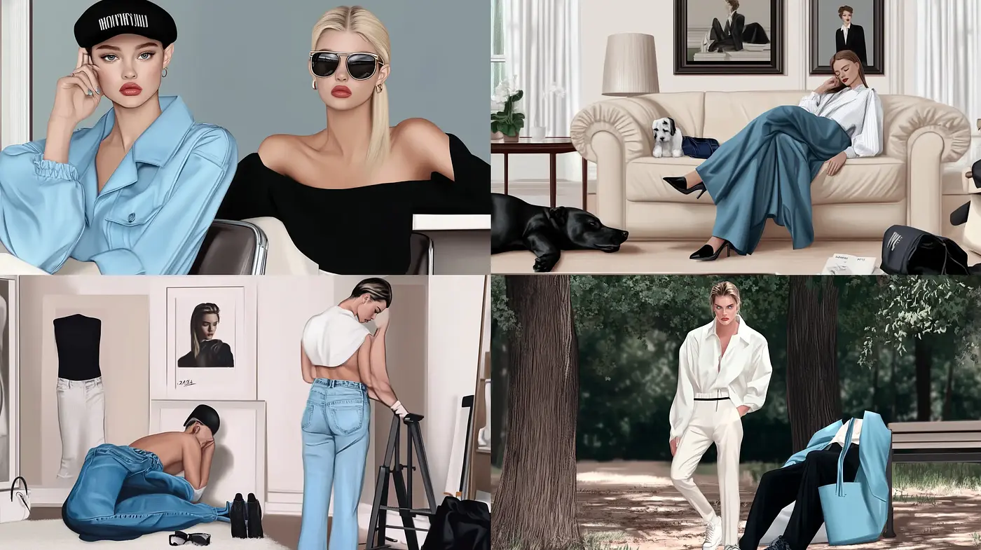Sleek and Polished Contemporary Fashion Visuals - Midjourney sref style