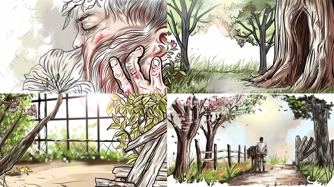 Illustrative Pastoral Elegance with a Touch of Whimsy - Midjourney sref style