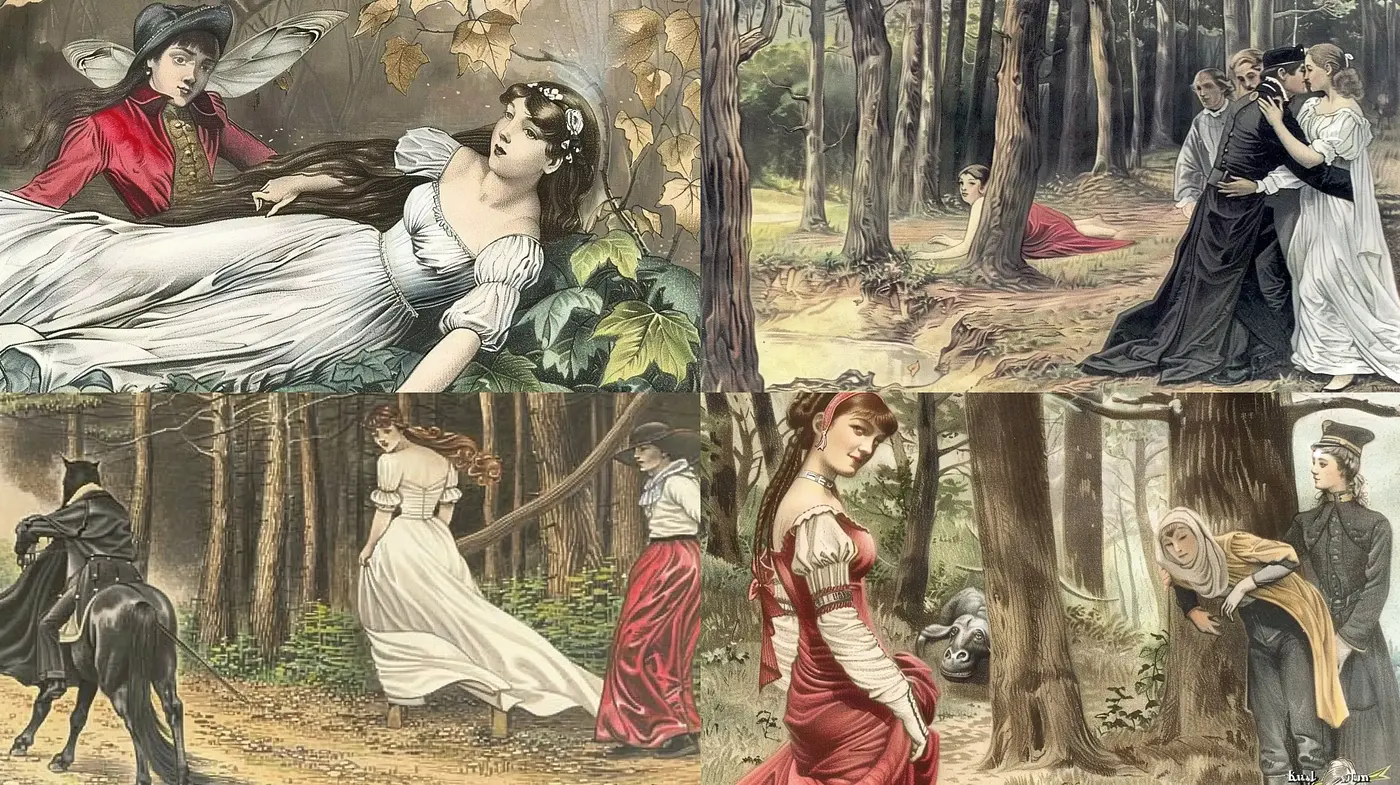 Romantic Era Inspired Pastoral Scenes with a Touch of Nostalgia - Midjourney sref style