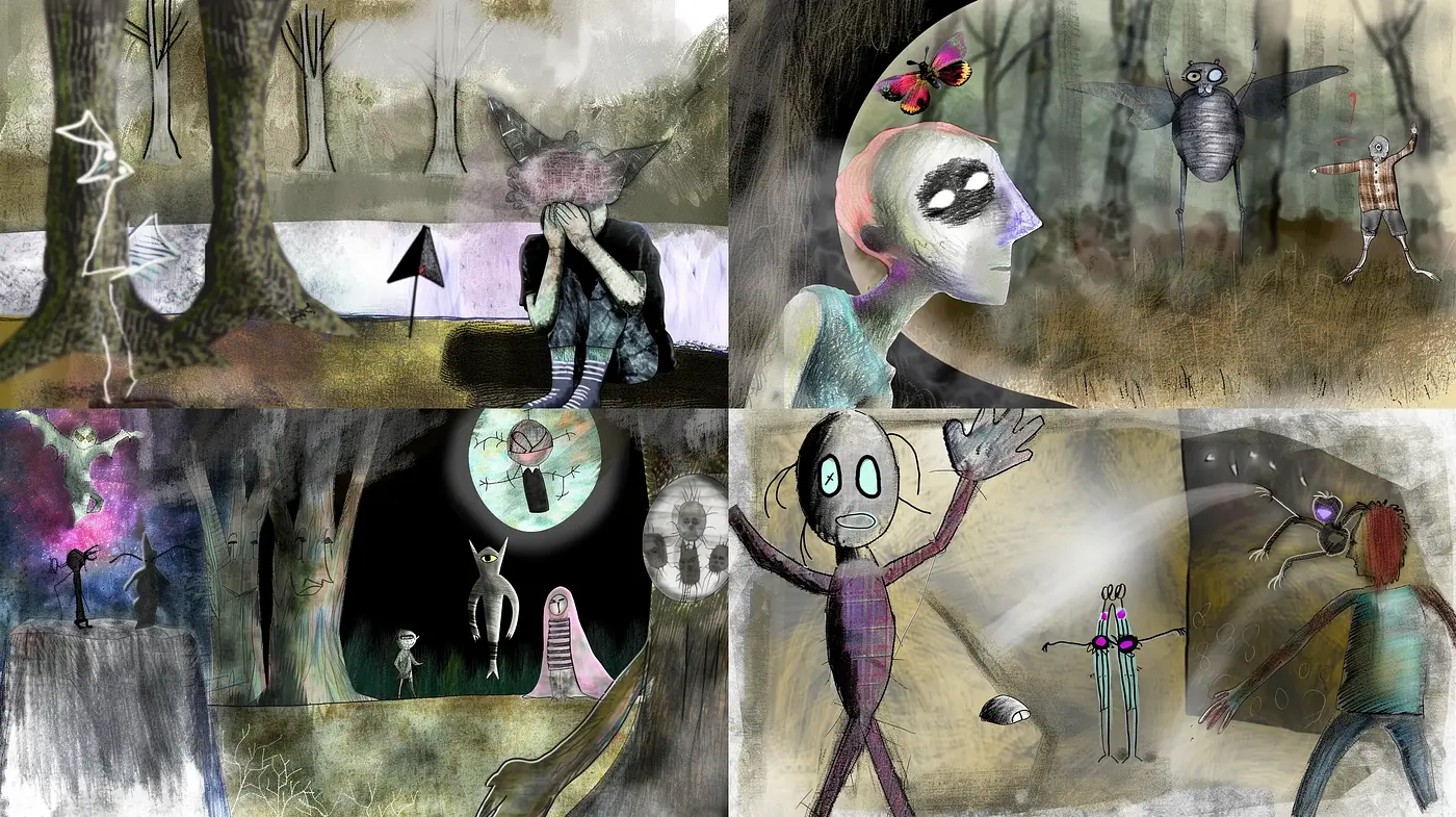 Ethereal Phantasmagoria: A Fantastical Fusion of Surreal Elements and Dreamlike Ambience - Midjourney sref style