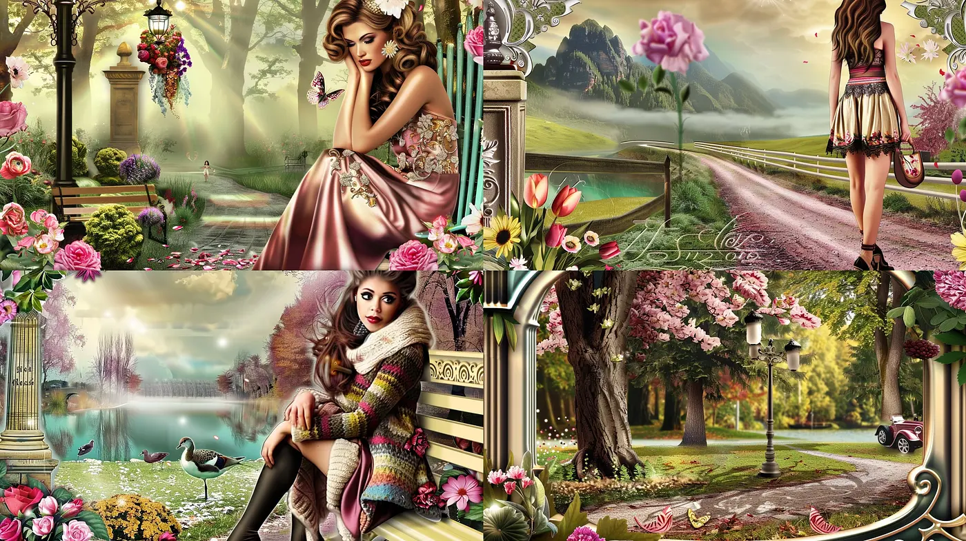 Enigmatic Elegance in a Lush, Romantic Dreamscape - Midjourney sref style