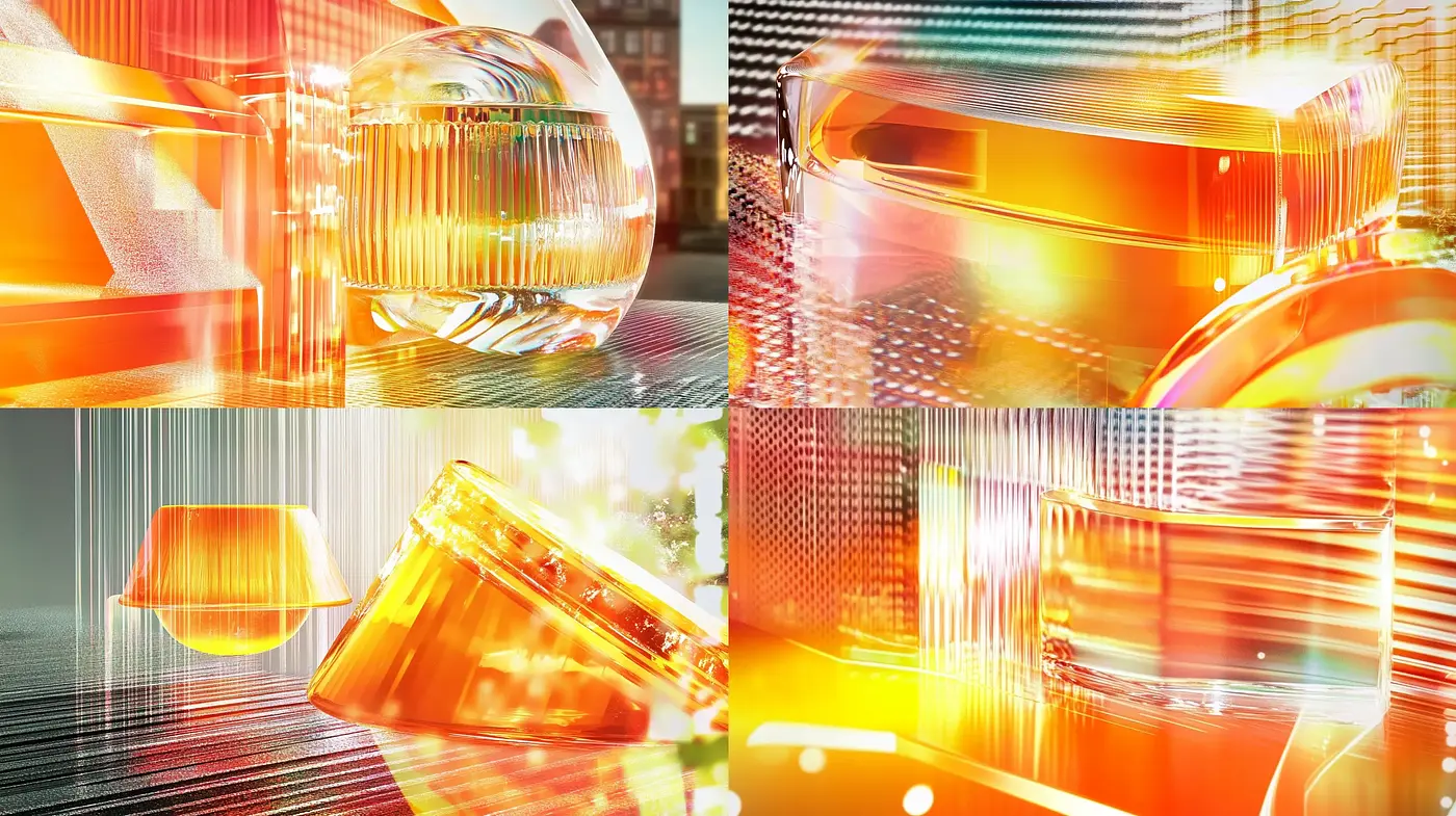 Luminous Hues and Abstracted Reflections: A Study in Digital Textures and Light - Midjourney sref style