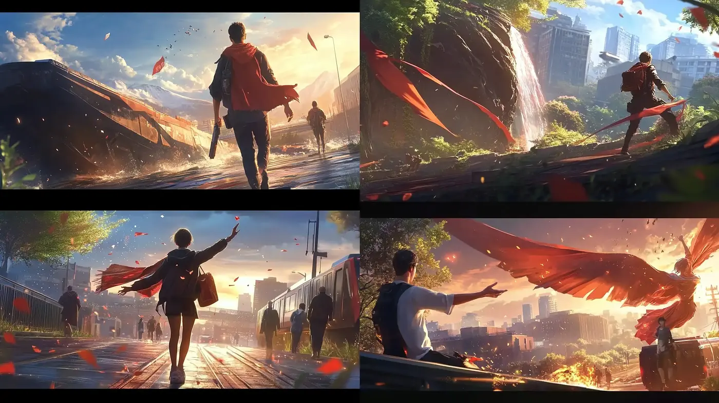 Sunset Odyssey: A Cinematic Vision of Epic Journeys in Warm Hues - Midjourney sref style