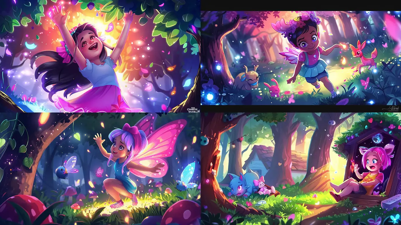 Enchanted Forest Dreamscape in Luminous Hues - Midjourney sref style