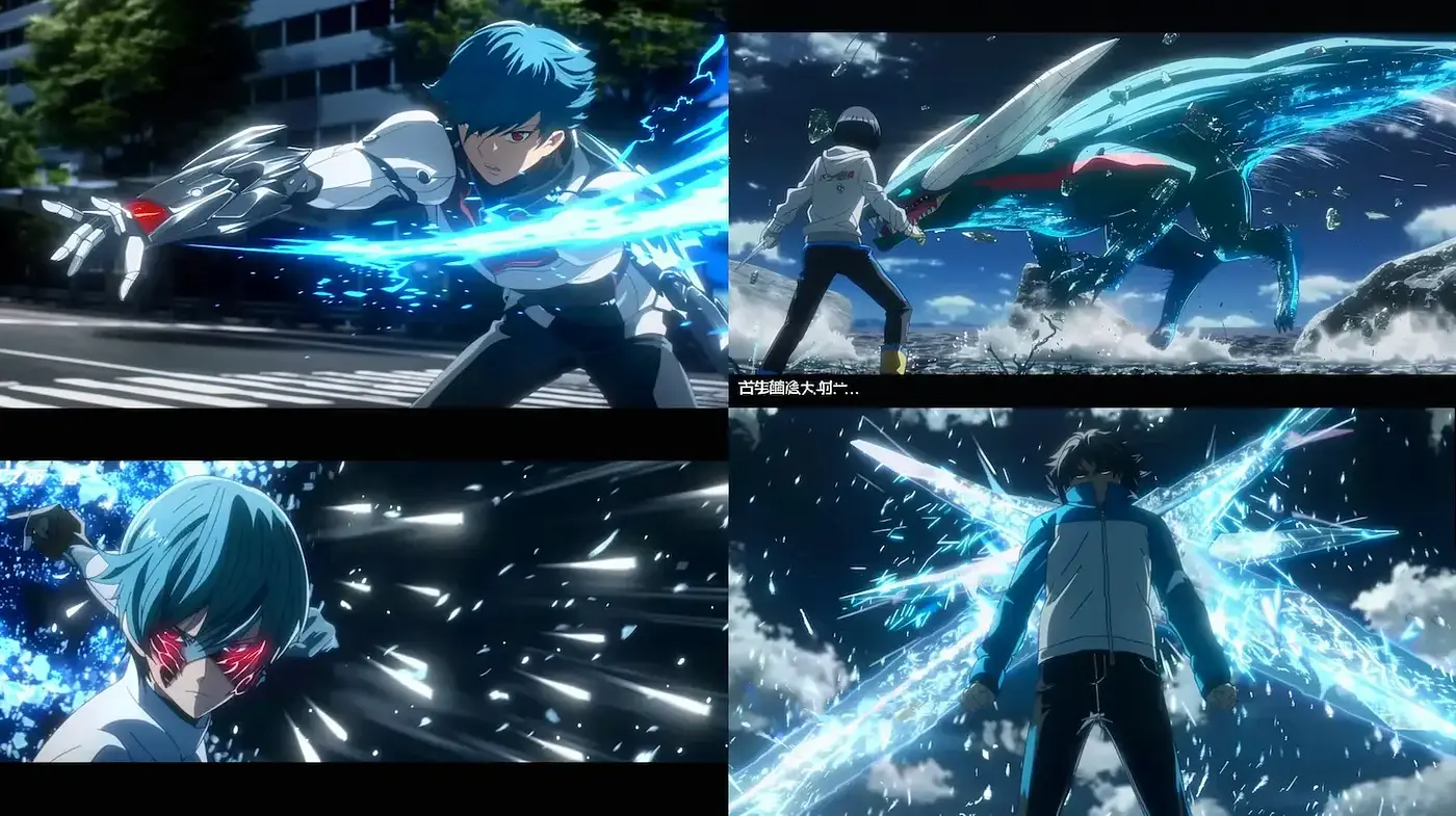Dynamic Anime-Inspired Action with High-Contrast Lighting - Midjourney sref style