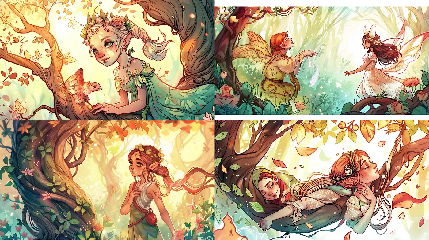 Enchanted Forest Whimsy: A Dreamlike Interpretation of Nature's Magic - Midjourney sref style