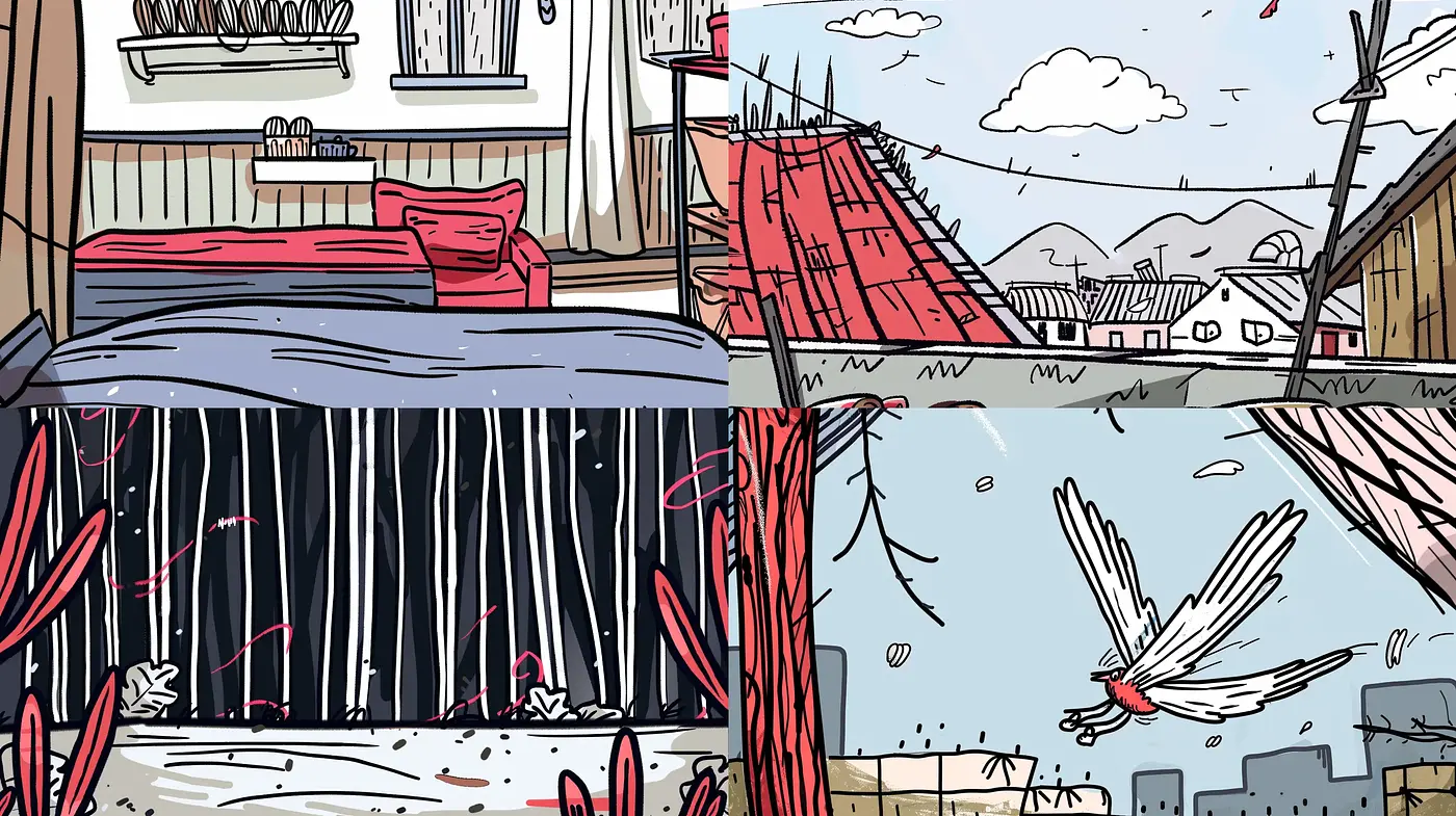 Stylized Graphic Novel Aesthetics with Consistent Line Art and Limited Color Scheme - Midjourney sref style