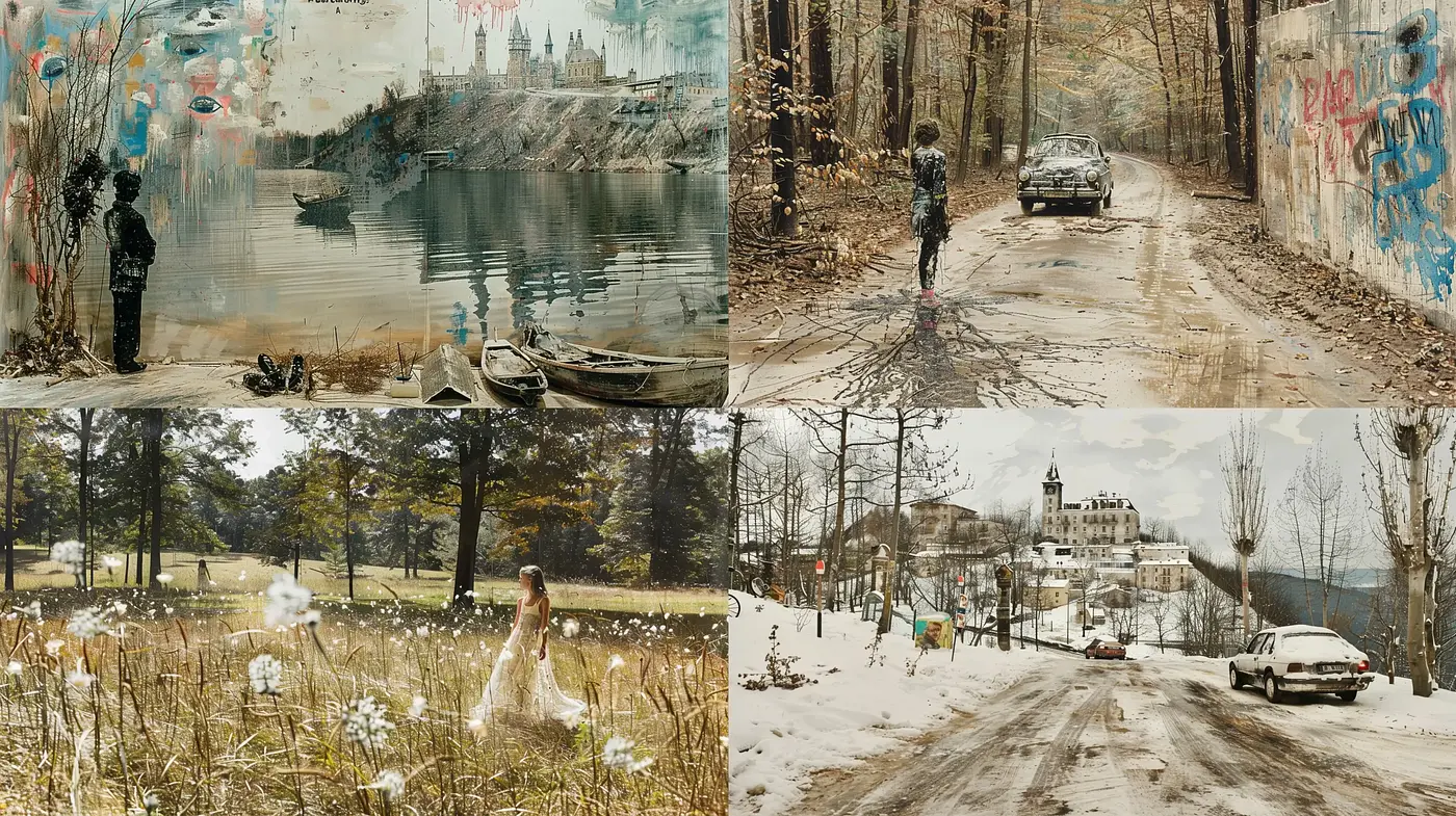 Ephemeral Realism: A Cinematic Journey Through Painterly Landscapes - Midjourney sref style