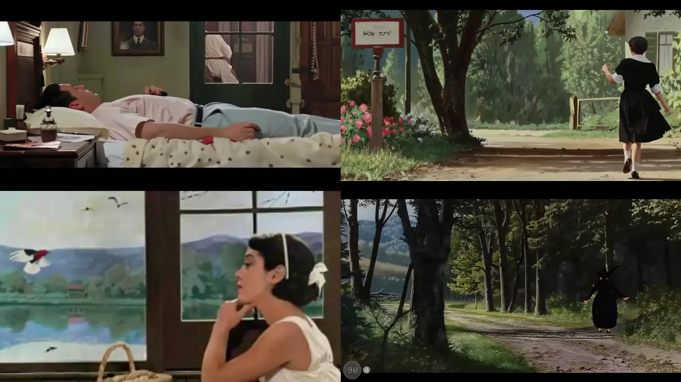 Idyllic Pastoral Scenes with a Nostalgic Cinematic Influence - Midjourney sref style