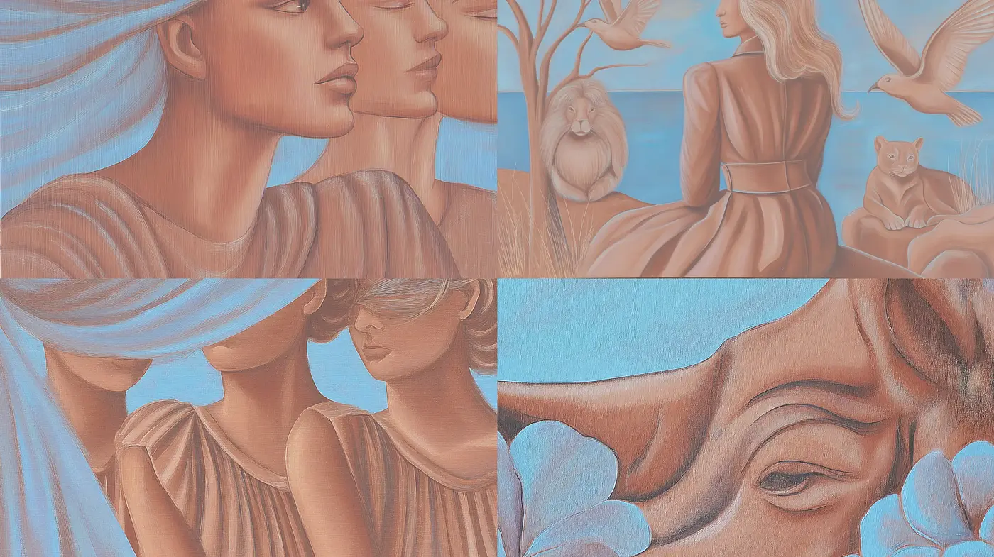 Stylized Harmonious Imagery with Subtle Earthy Tones - Midjourney sref style