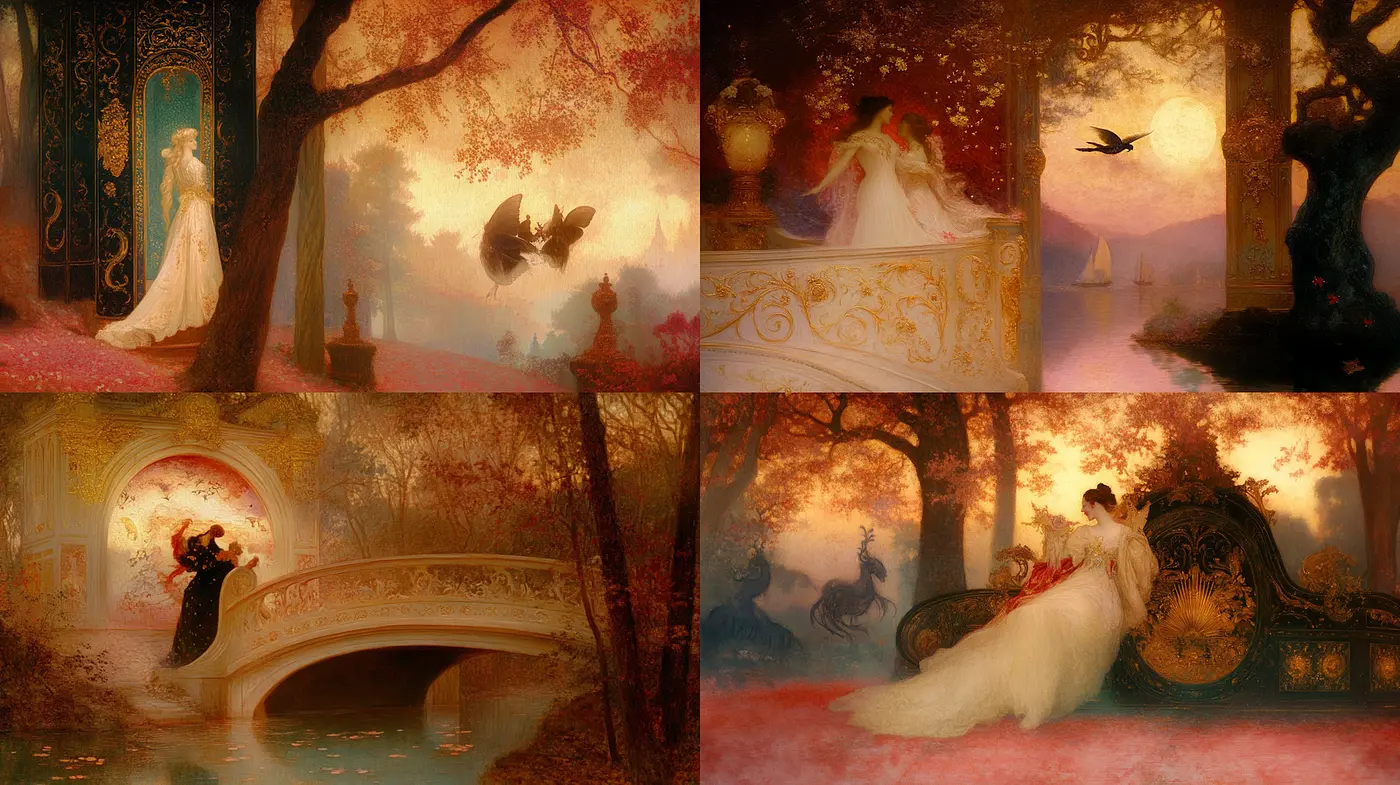 Dreamy Romanticism with Ethereal Elements - Midjourney sref style
