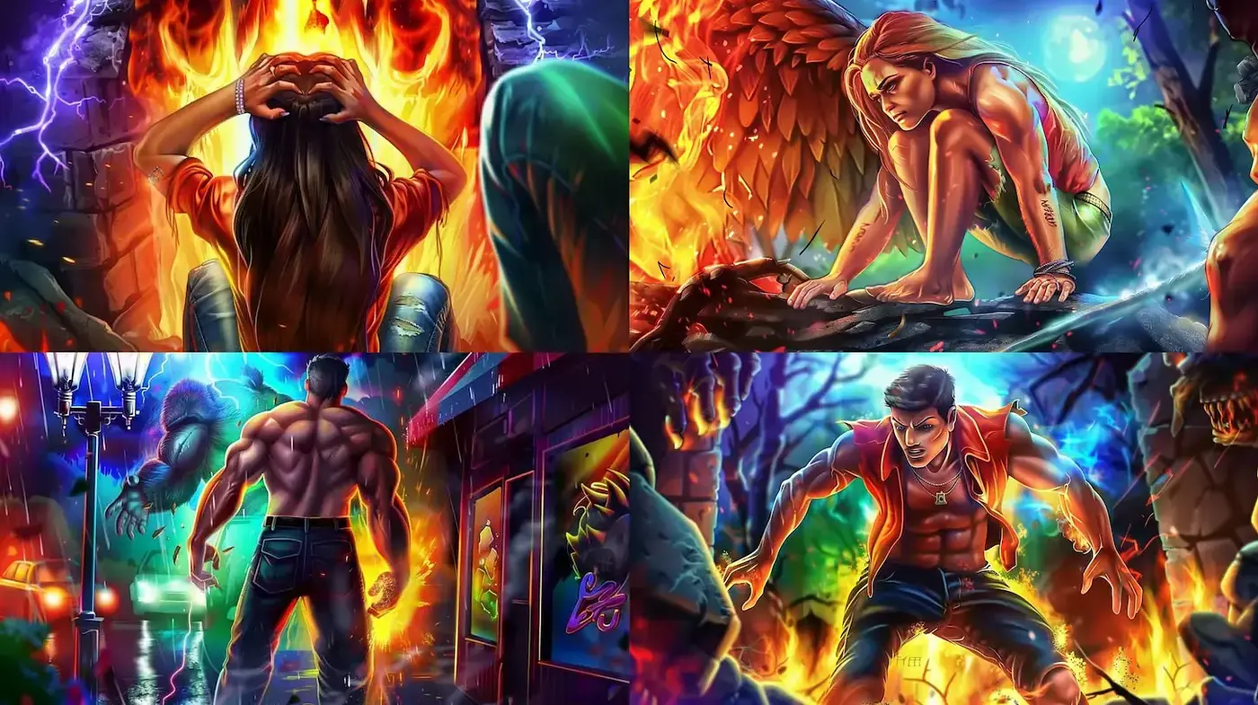 Dynamic and Vivid Illustrations with Elements of Fantasy and Drama - Midjourney sref style