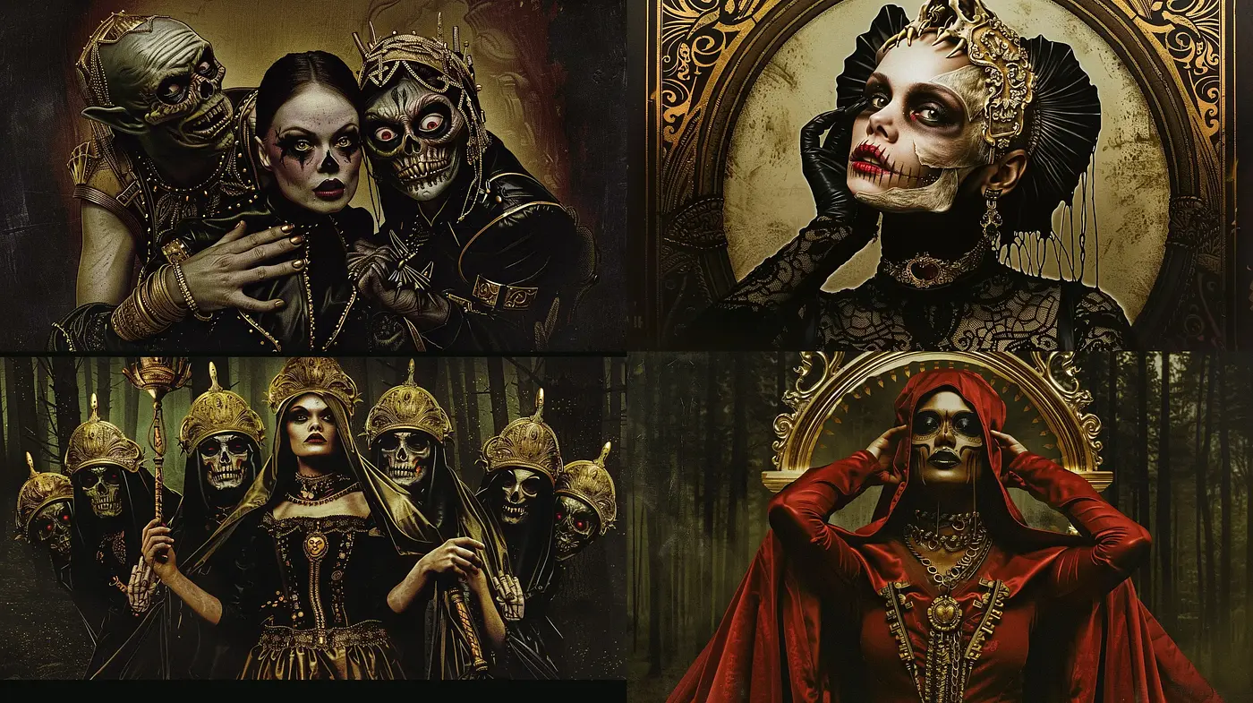 Gothic Elegance with a Dark Baroque Twist - Midjourney sref style