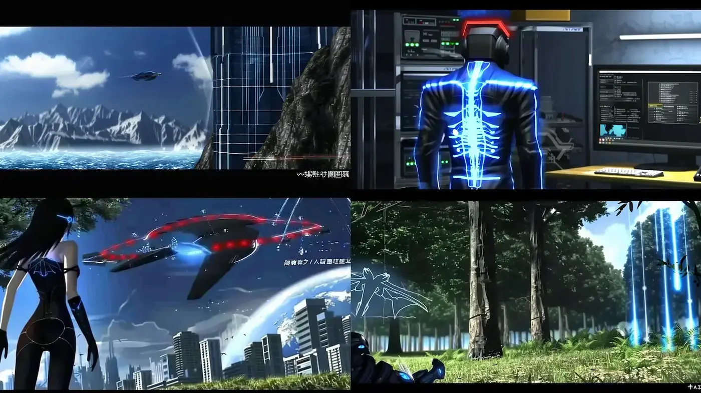 Futuristic Cyberpunk Aesthetic with Neon Elements and a Sci-Fi Atmosphere - Midjourney sref style