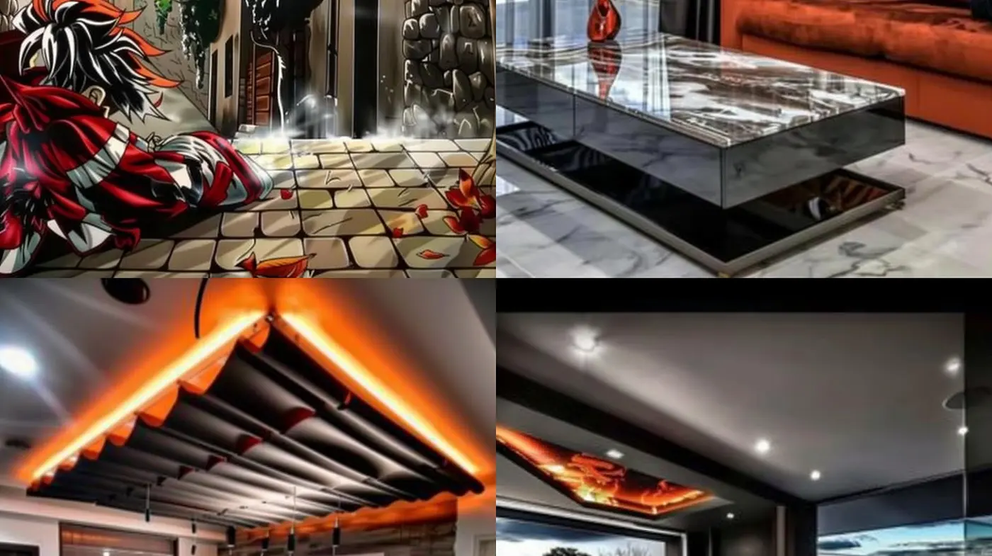 Modern Strata: Interplay of Vivid Accents and Monochromatic Backdrops in Contemporary Spaces - Midjourney sref style