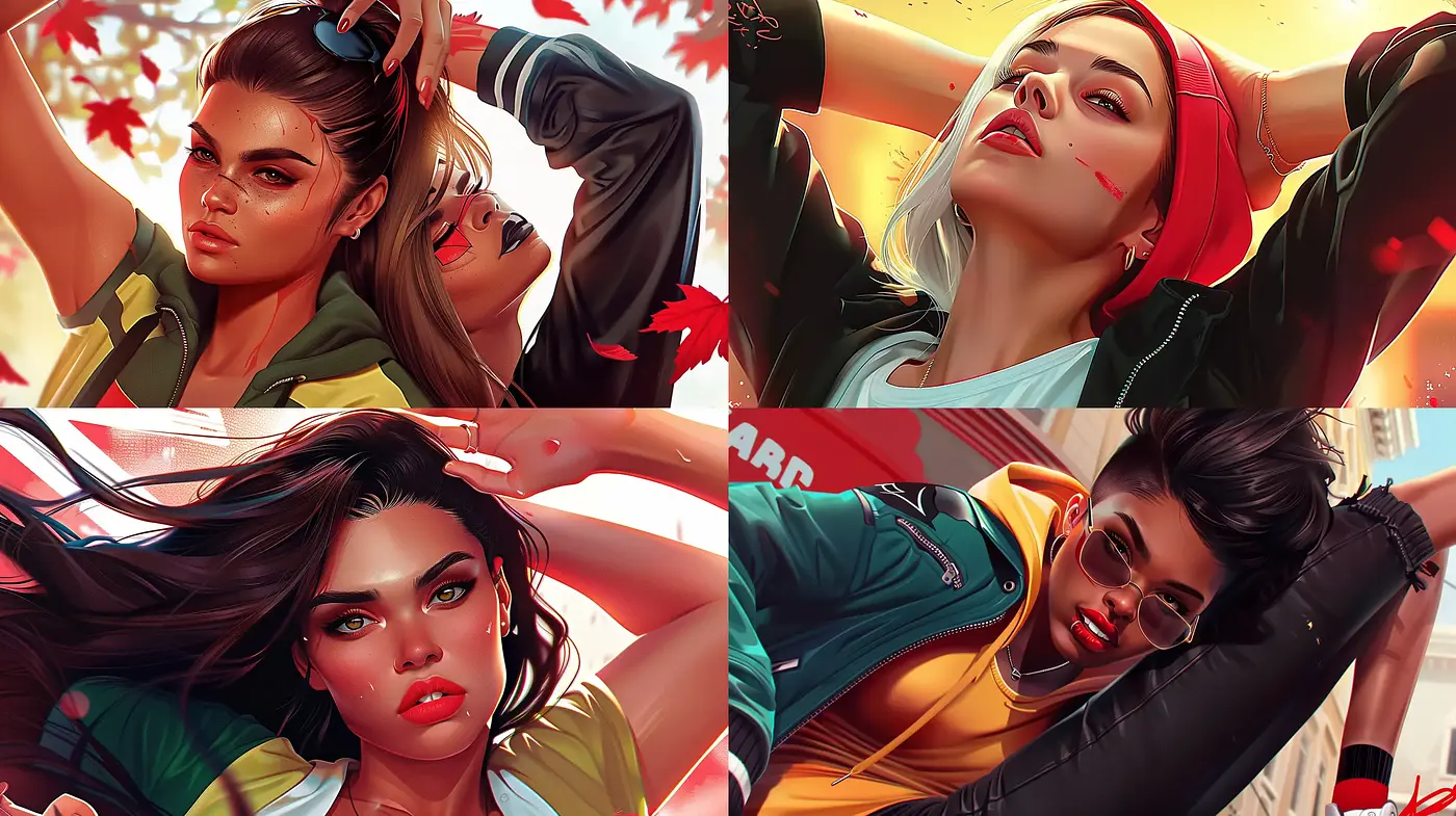 Vibrant Contemporary Digital Illustration with a Cinematic Flair - Midjourney sref style
