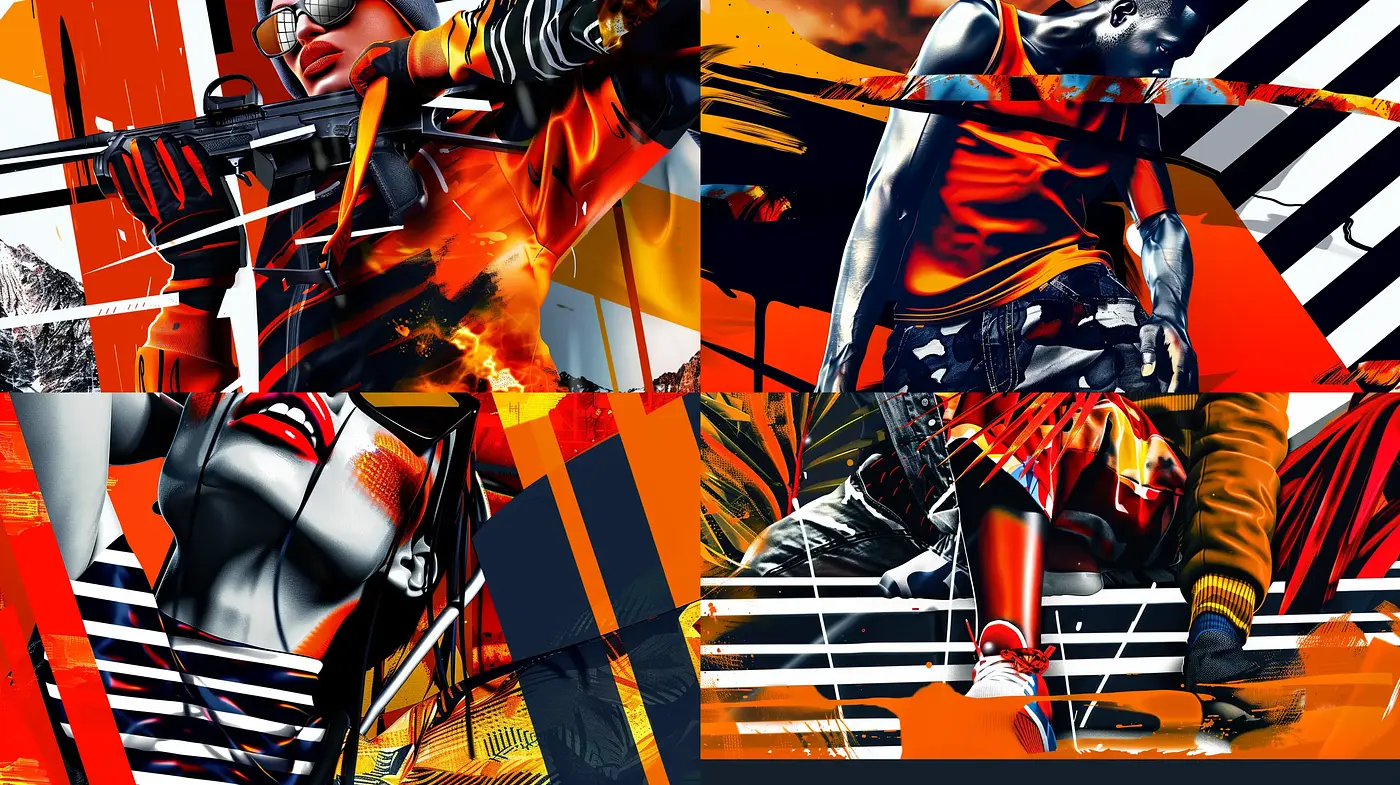 Dynamic Contrast and Pop Art Fusion in Digital Illustration - Midjourney sref style