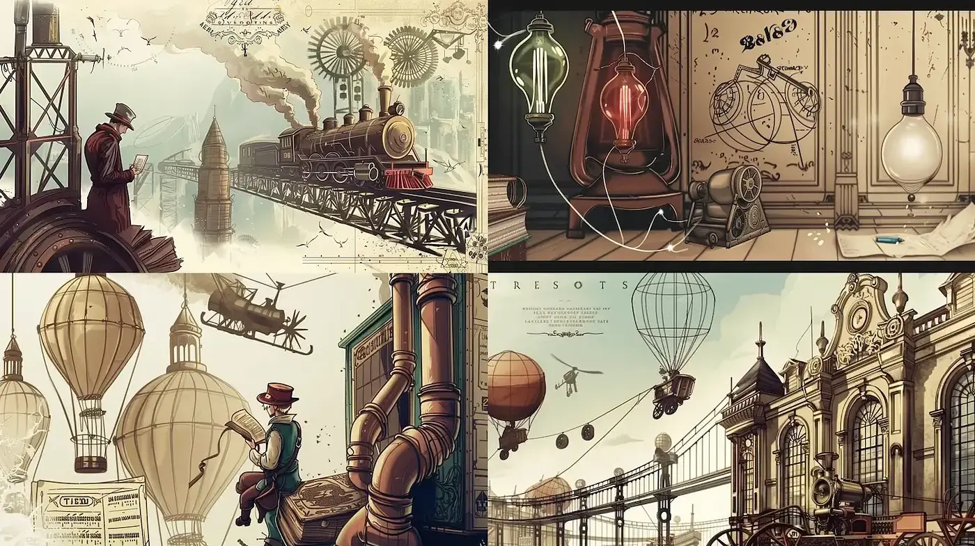 Ethereal Steampunk Elegance with a Touch of Da Vinci - Midjourney sref style