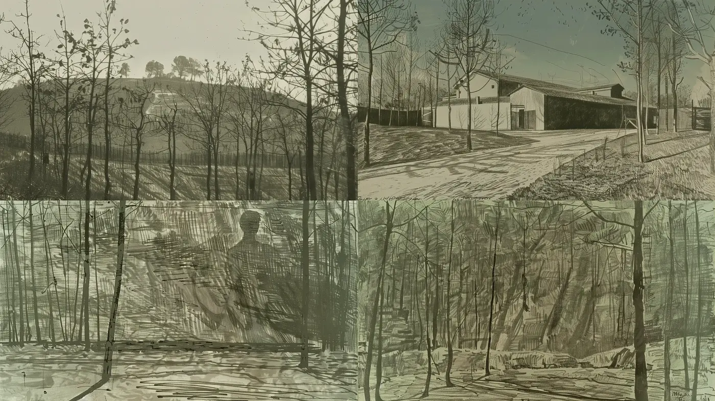 Monochrome Forests and Vistas: Echoes of Pictorialism and Etching Techniques - Midjourney sref style