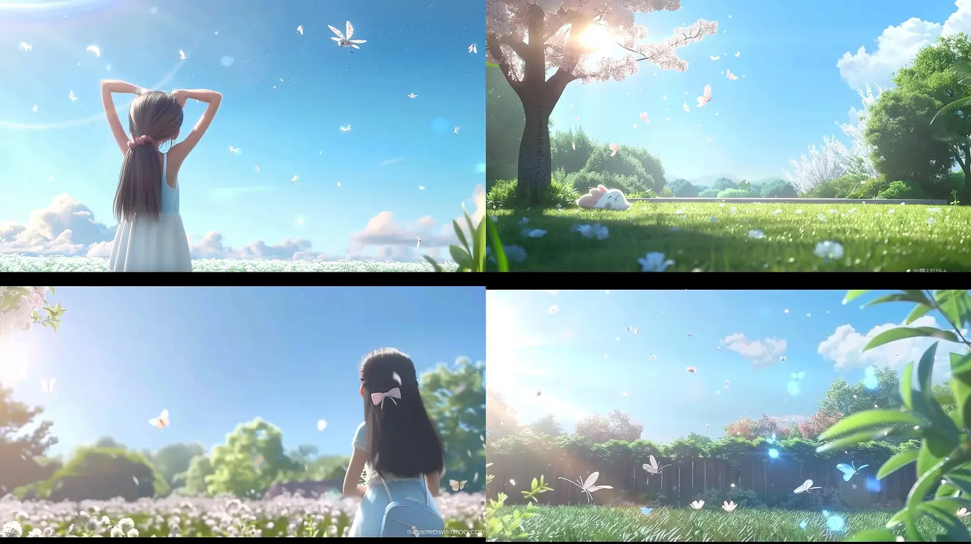 Serene Pastoral Dreamscapes in Luminous Anime-Inspired Visions - Midjourney sref style