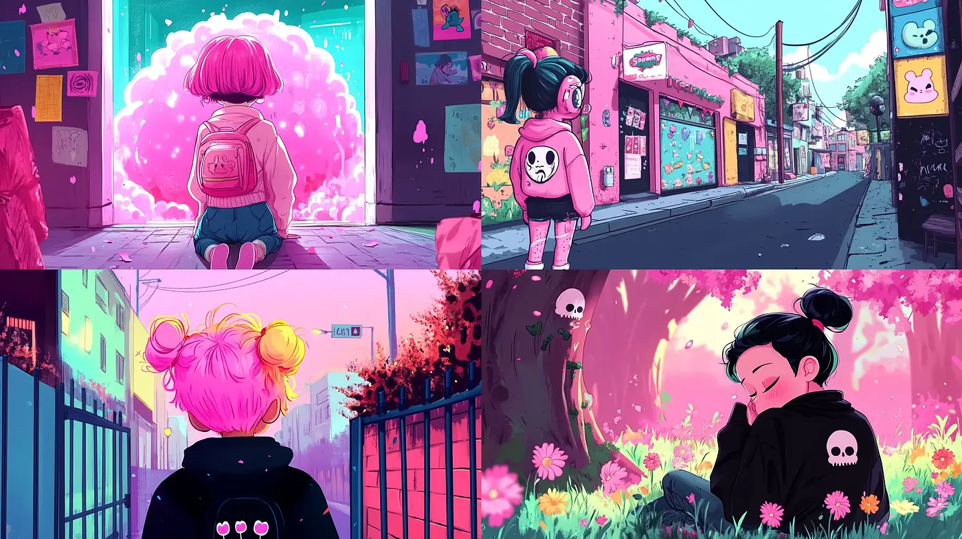 Dreamy Chromatic Harmony in Modern Stylized Visuals - Midjourney sref style