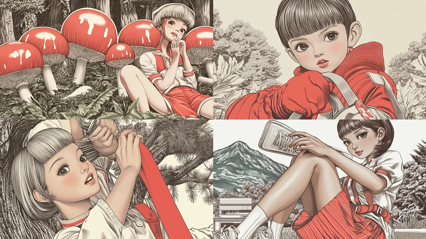 Retro Manga-Inspired Illustrative Elegance - Midjourney sref style