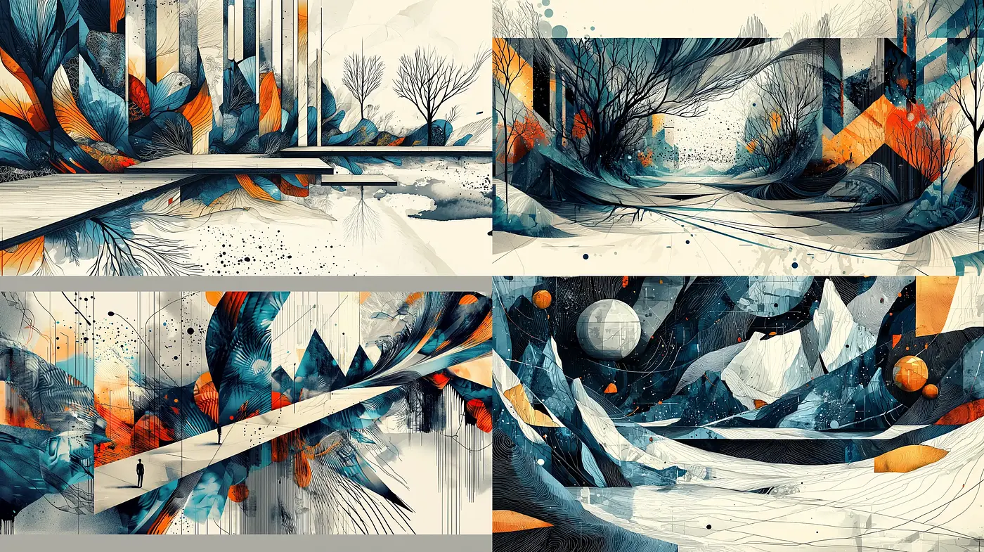 Ethereal Arctic Elegance with Abstract Expressionist Inspirations - Midjourney sref style