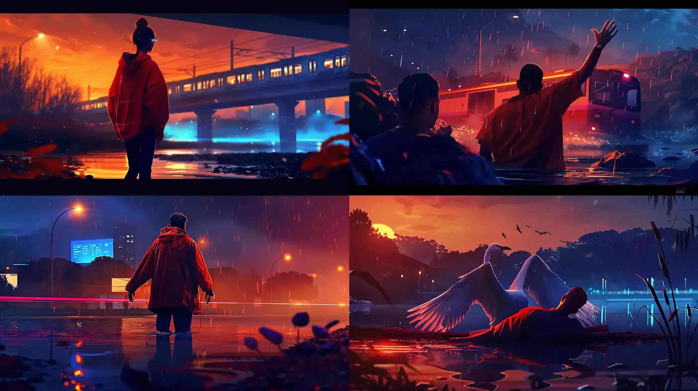 Dusky Hues and Rain-Soaked Cinematic Moods - Midjourney sref style