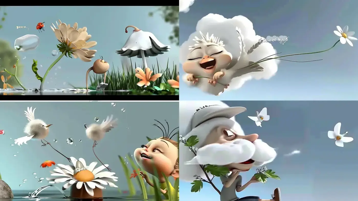 Whimsical and Playful Animation Inspired by Nature - Midjourney sref style
