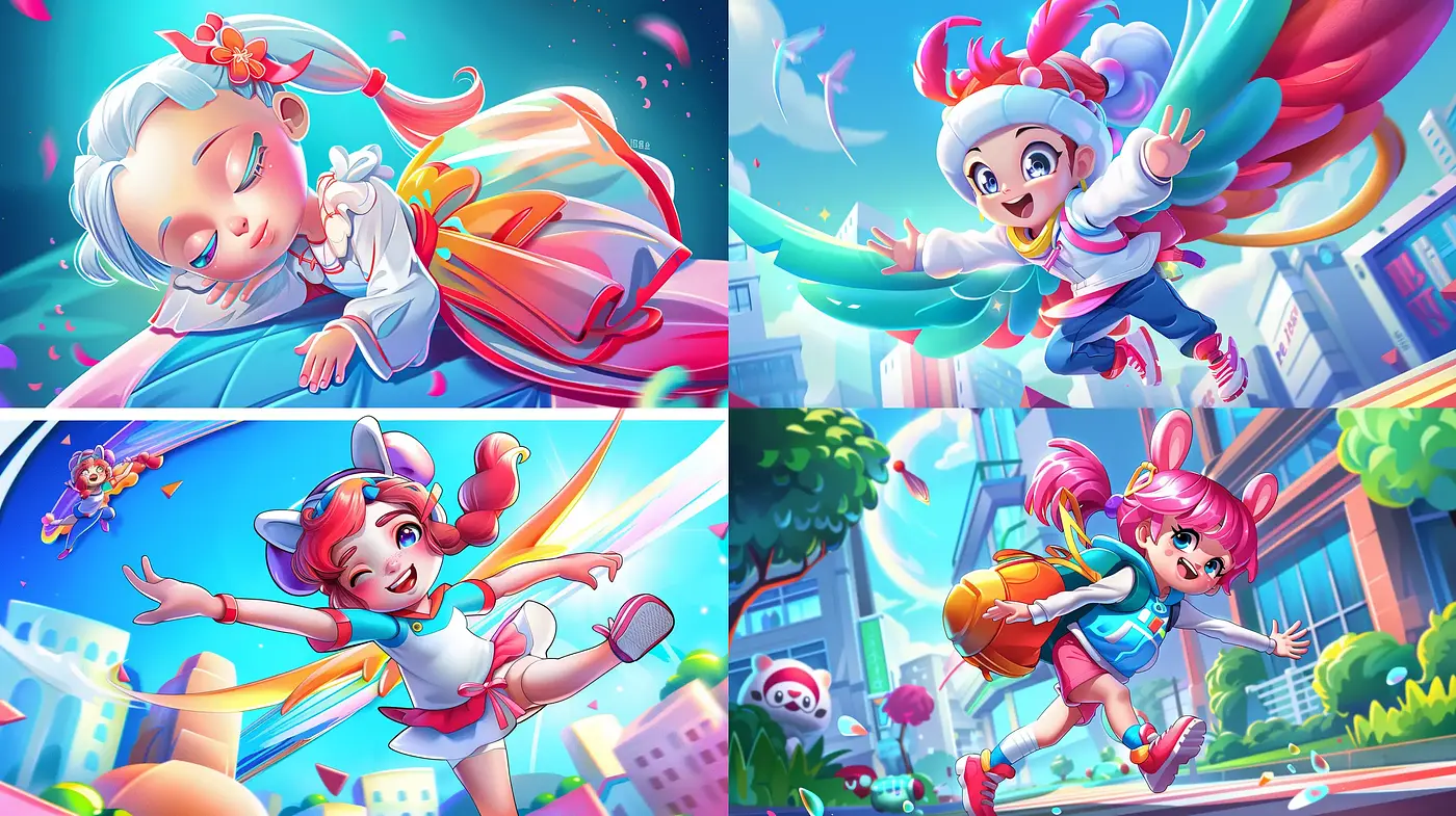 Bright and Energetic High Fantasy Animation Aesthetic - Midjourney sref style